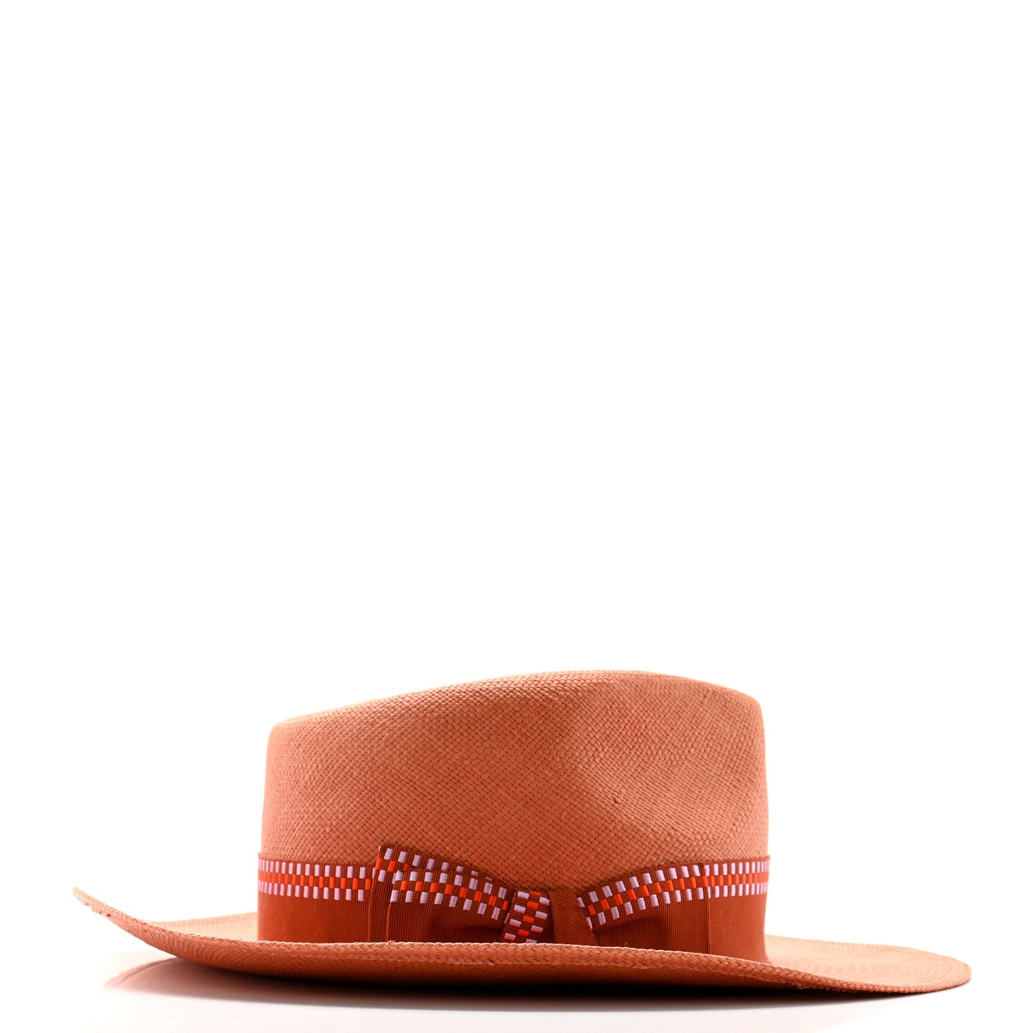 Hermes Straw Esperance Panama Hat 57 Terracotta 5 of 8