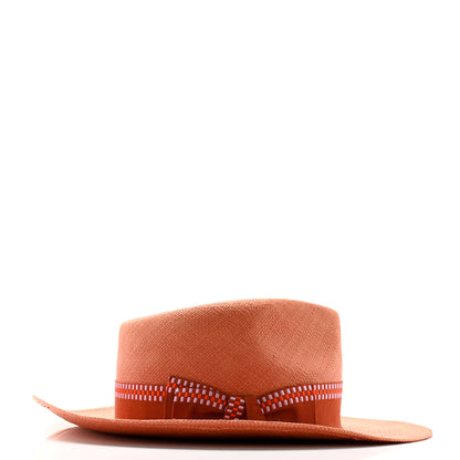 Hermes Straw Esperance Panama Hat 57 Terracotta 5 of 8