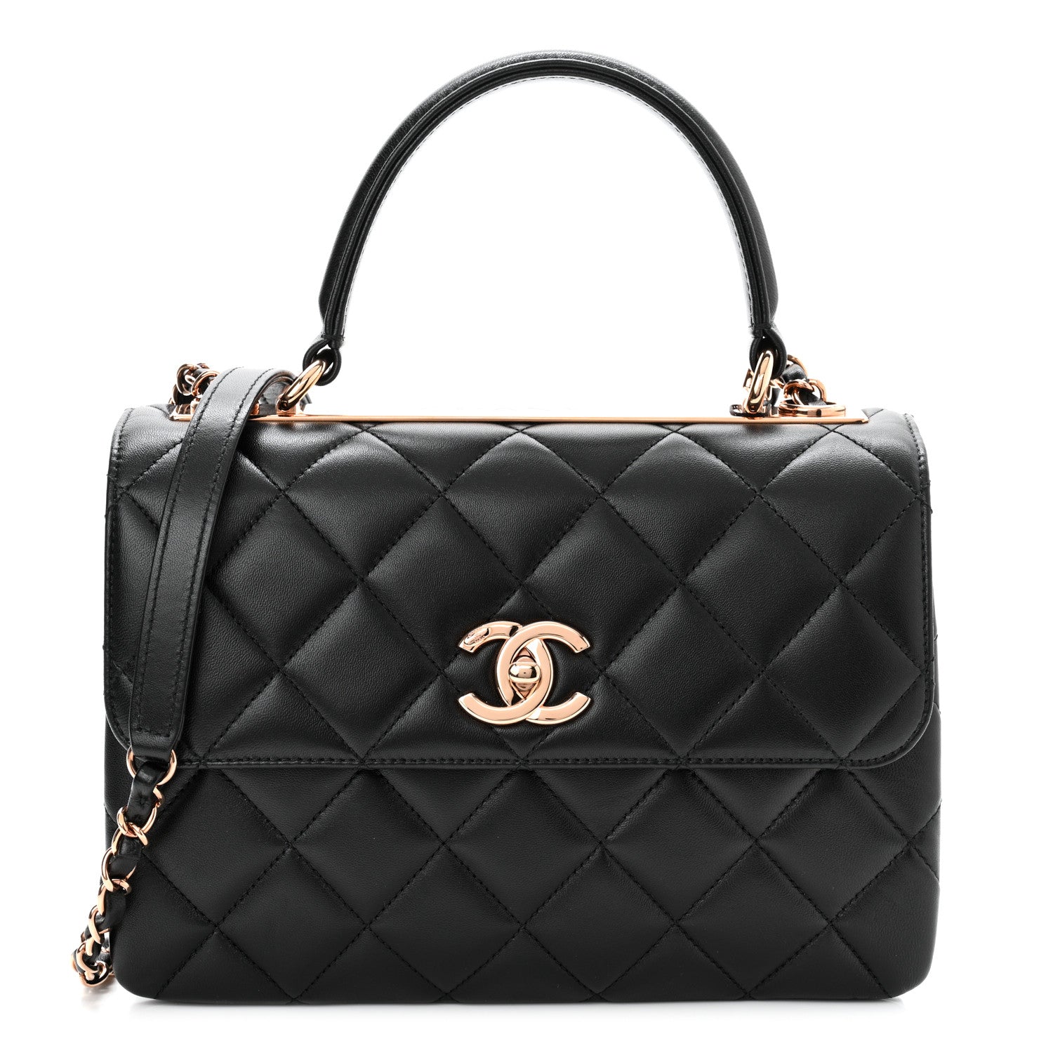 Chanel Lambskin Quilted Small Trendy CC Dual Handle Flap Bag Black 1 of 11
