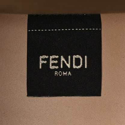 Fendi Vitello King Ceylon Plexiglass Woven Logo Debossed Small Fendi Sunshine Shopper Tote Miele Scuro 6 of 10