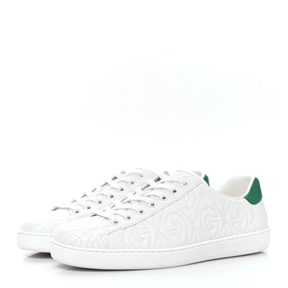 Gucci Nappa G Rhombus Mens Ace Sneakers 6.5 Great White Green 3 of 8