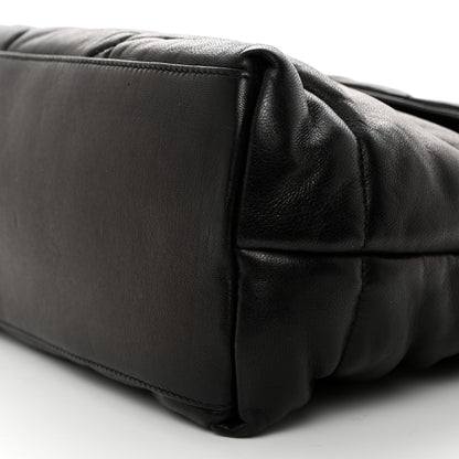 Saint Laurent Lambskin Quilted Medium Loulou Puffer Monogram Chain Satchel Black 9 of 10