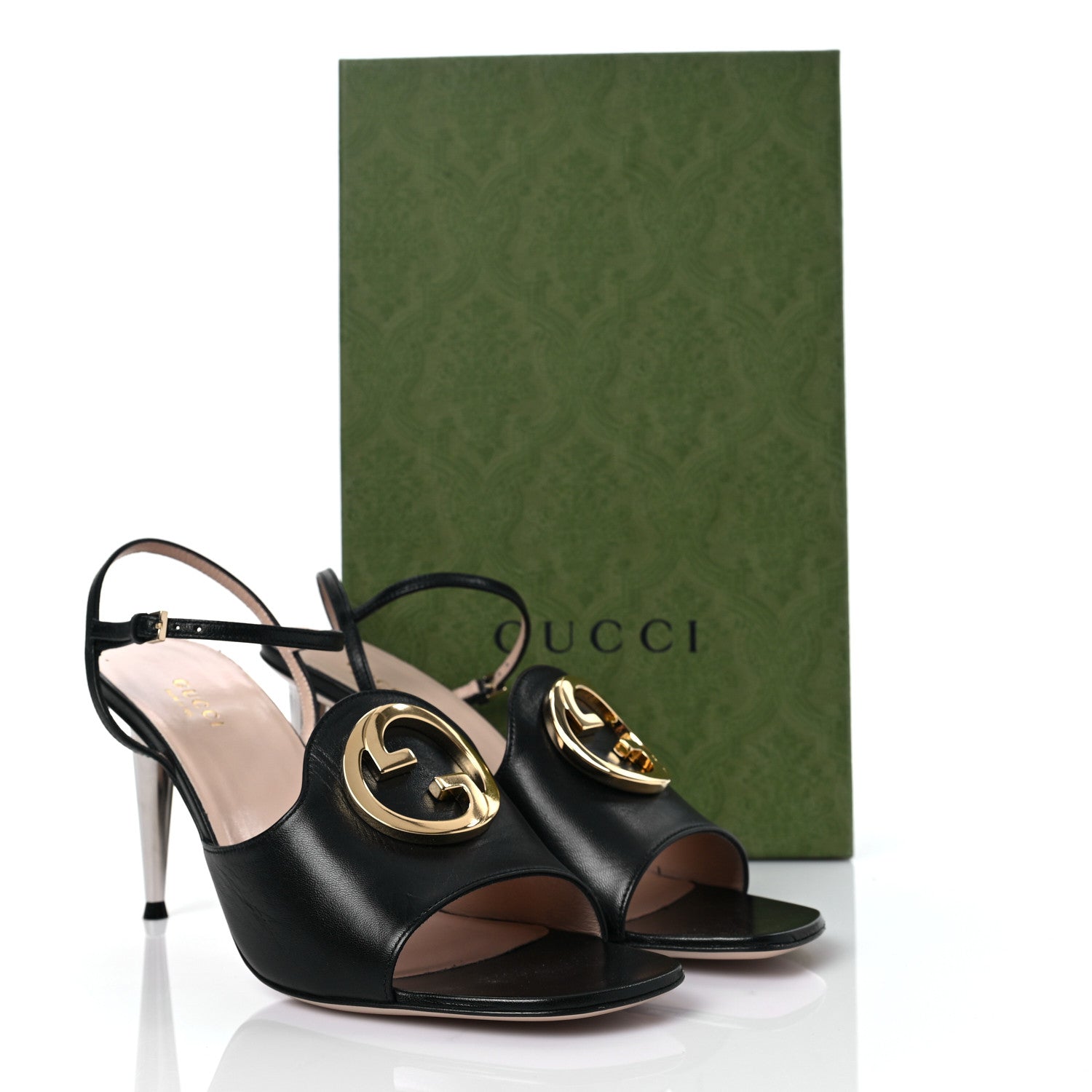 Gucci Malaga Kid Blondie 85mm Slingback Sandals 39.5 Black 9 of 9