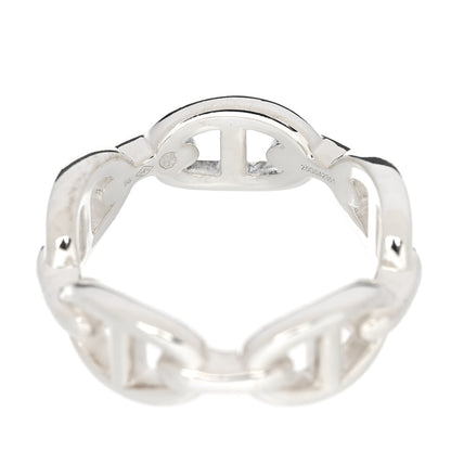 Hermes Sterling Silver PM Chaine d'Ancre Enchainee Band Ring 56 7.5 5 of 7