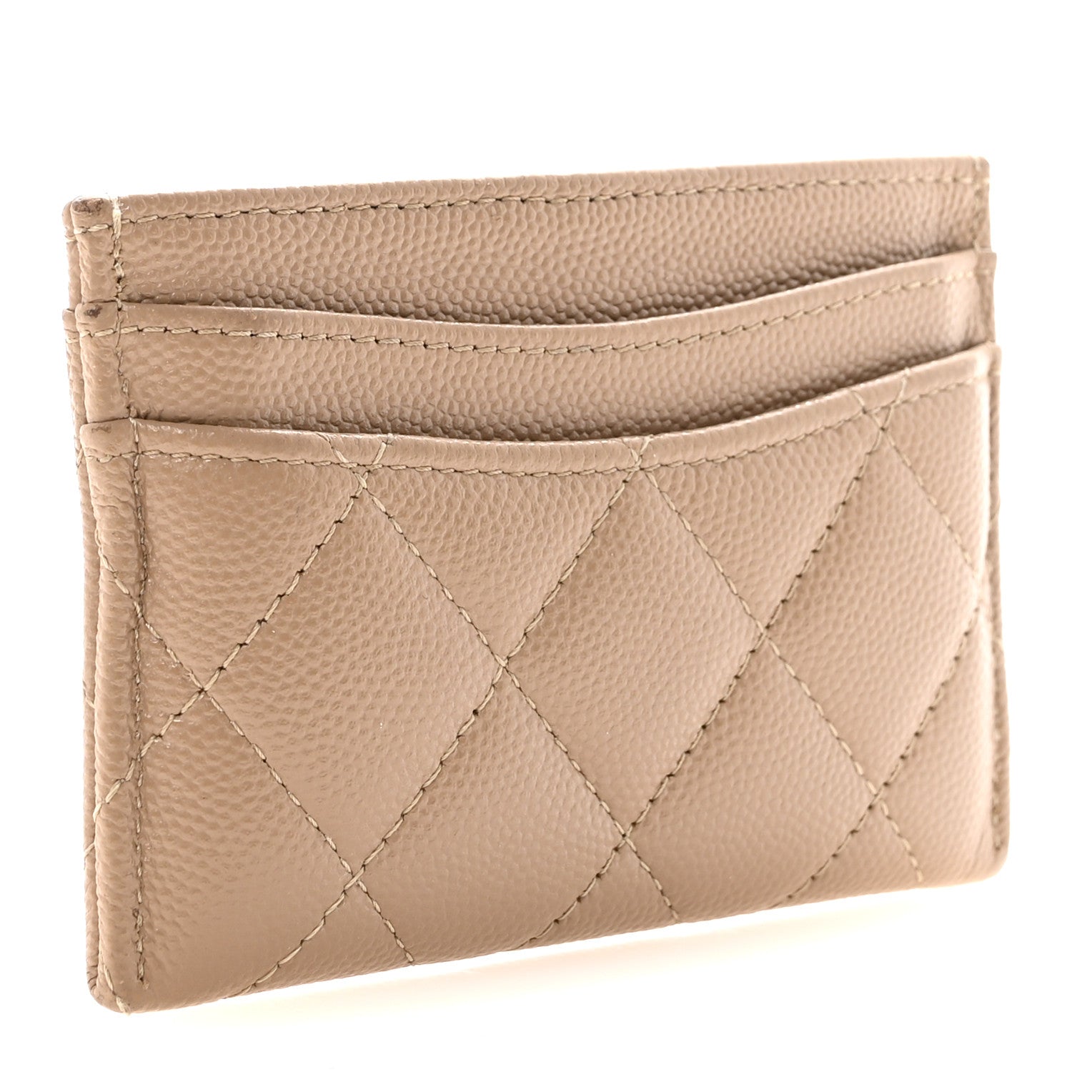 Chanel Caviar Quilted Card Holder Beige 3 of 8