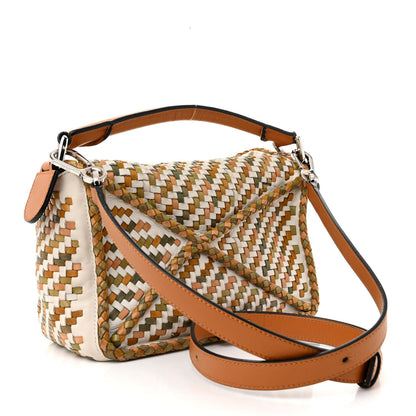 Loewe Calfskin Woven Small Puzzle Bag Honey Multicolor 3 of 14