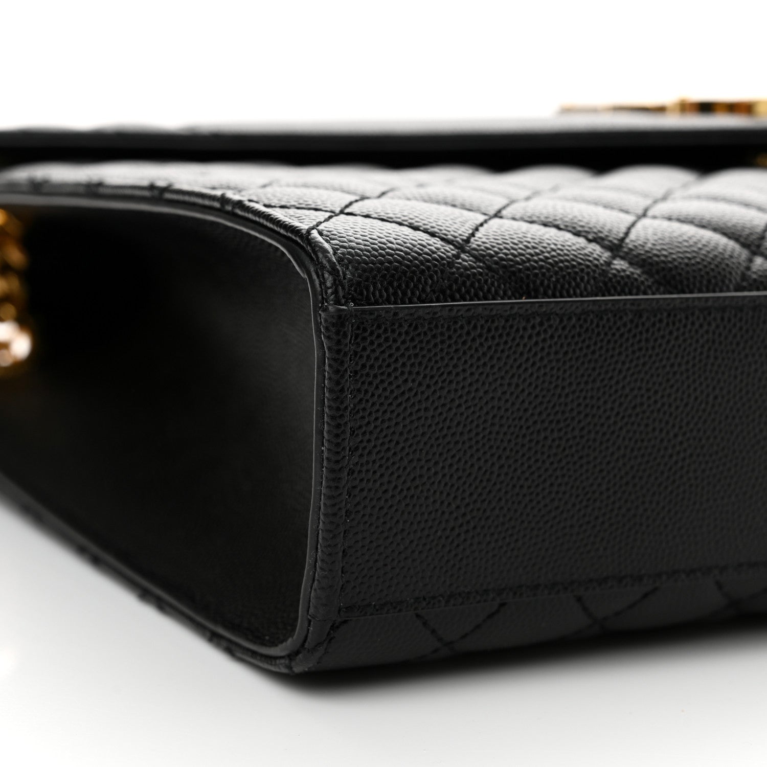 Saint Laurent Grain De Poudre Textured Mixed Matelasse Large Triquilt Monogram Satchel Black 9 of 10