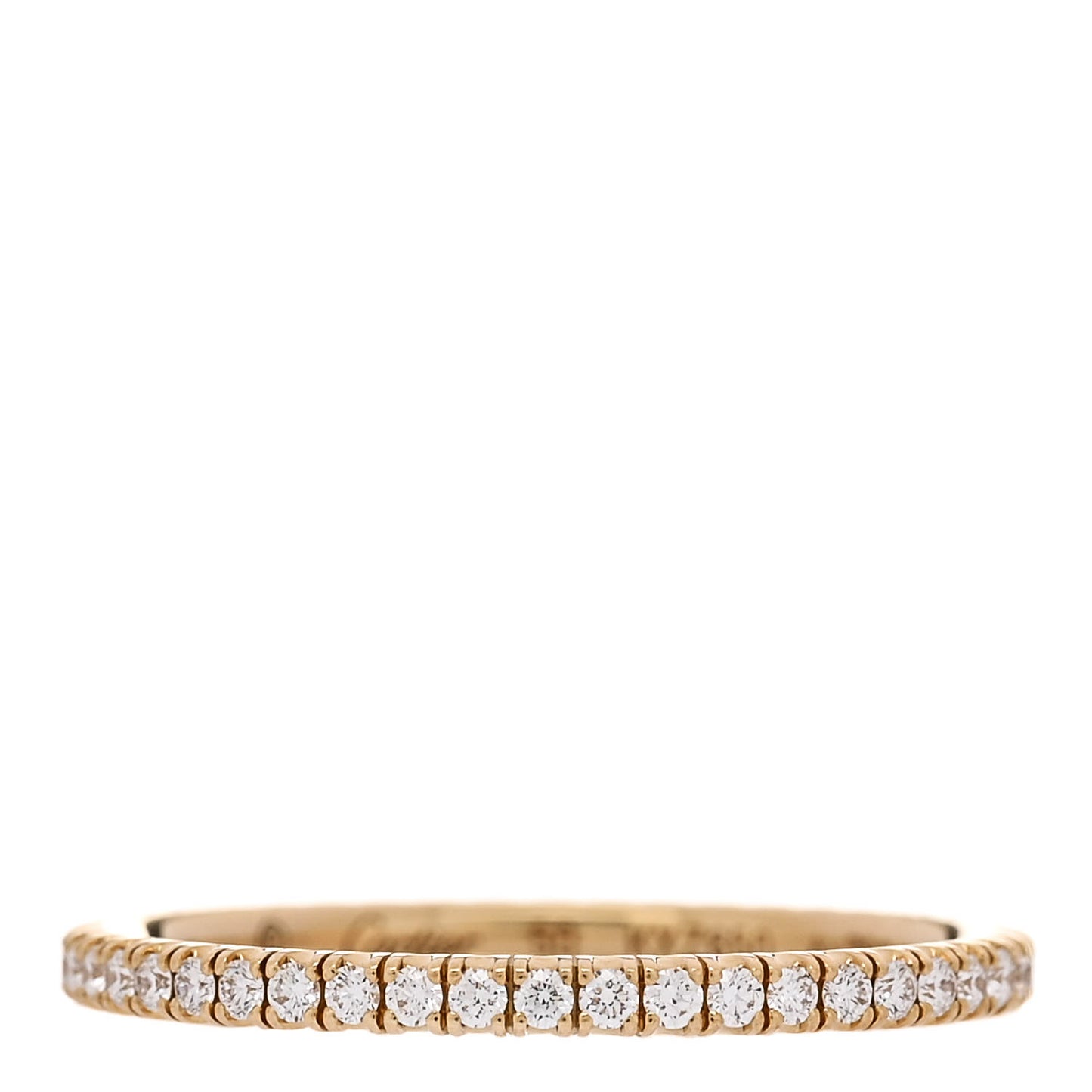 18K Yellow Gold Diamond 1.5mm Etincelle de Cartier Wedding Band Ring 50 5.25