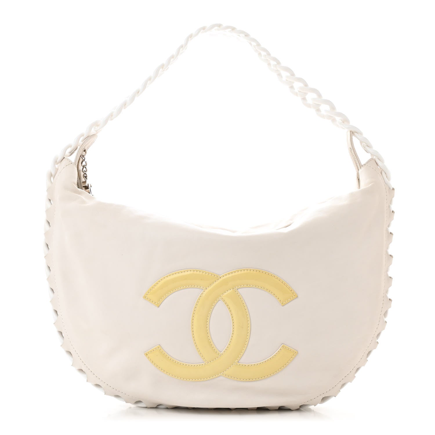 Chanel Calfskin Modern Chain Rhodoid Hobo White 1 of 12