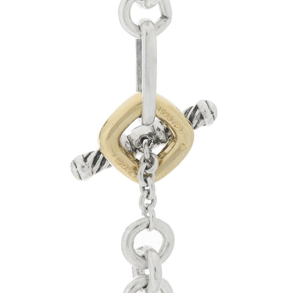David Yurman Sterling Silver 18K Yellow Gold Link Figaro Link Toggle Necklace 3 of 5