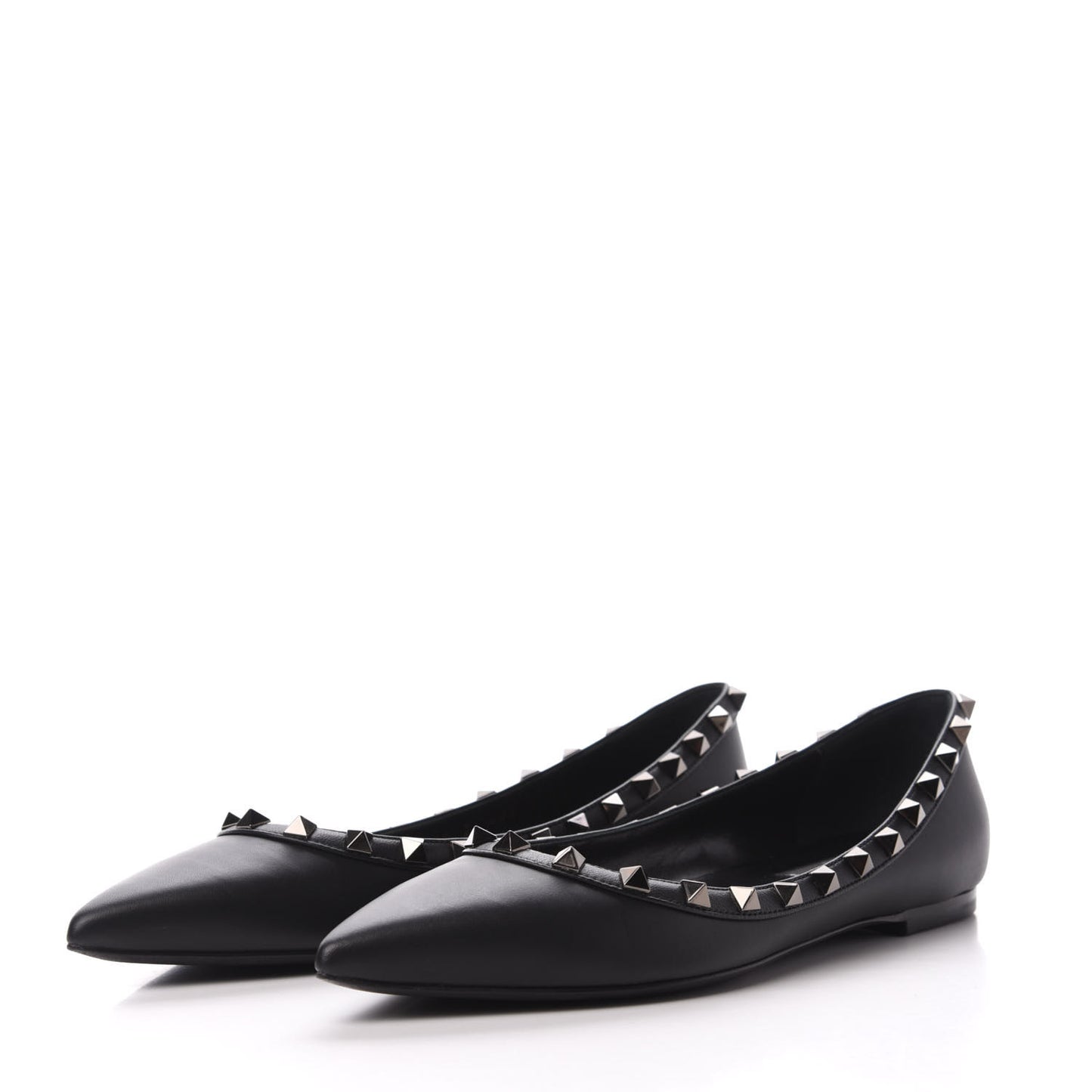 Nappa Rockstud Ballerina Flats 37 Black