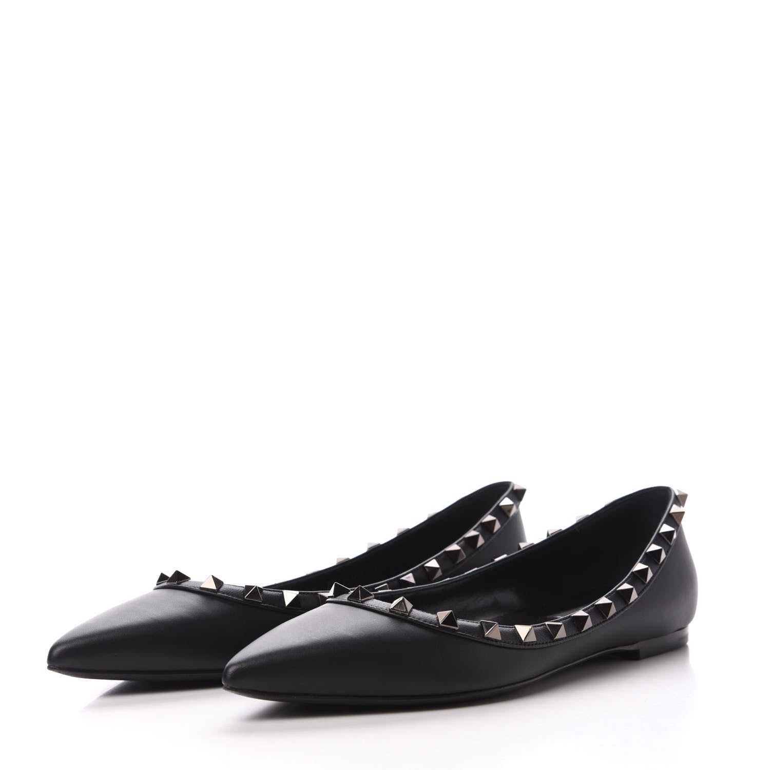Valentino Garavani Nappa Rockstud Ballerina Flats 37 Black 3 of 10