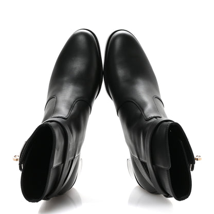 Hermes Calfskin Frenchie 50 Ankle Boots 37.5 Black 2 of 9