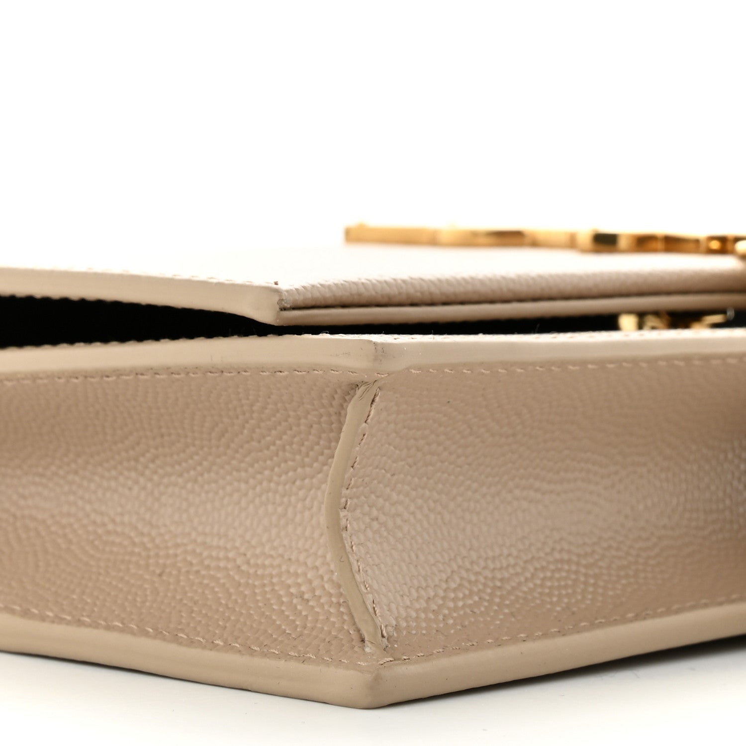 Saint Laurent Grain De Poudre Classic Monogram Kate Tassel Chain Wallet Dark Beige 8 of 10