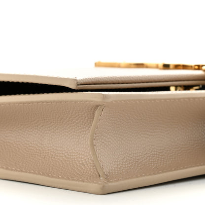 Saint Laurent Grain De Poudre Classic Monogram Kate Tassel Chain Wallet Dark Beige 8 of 10