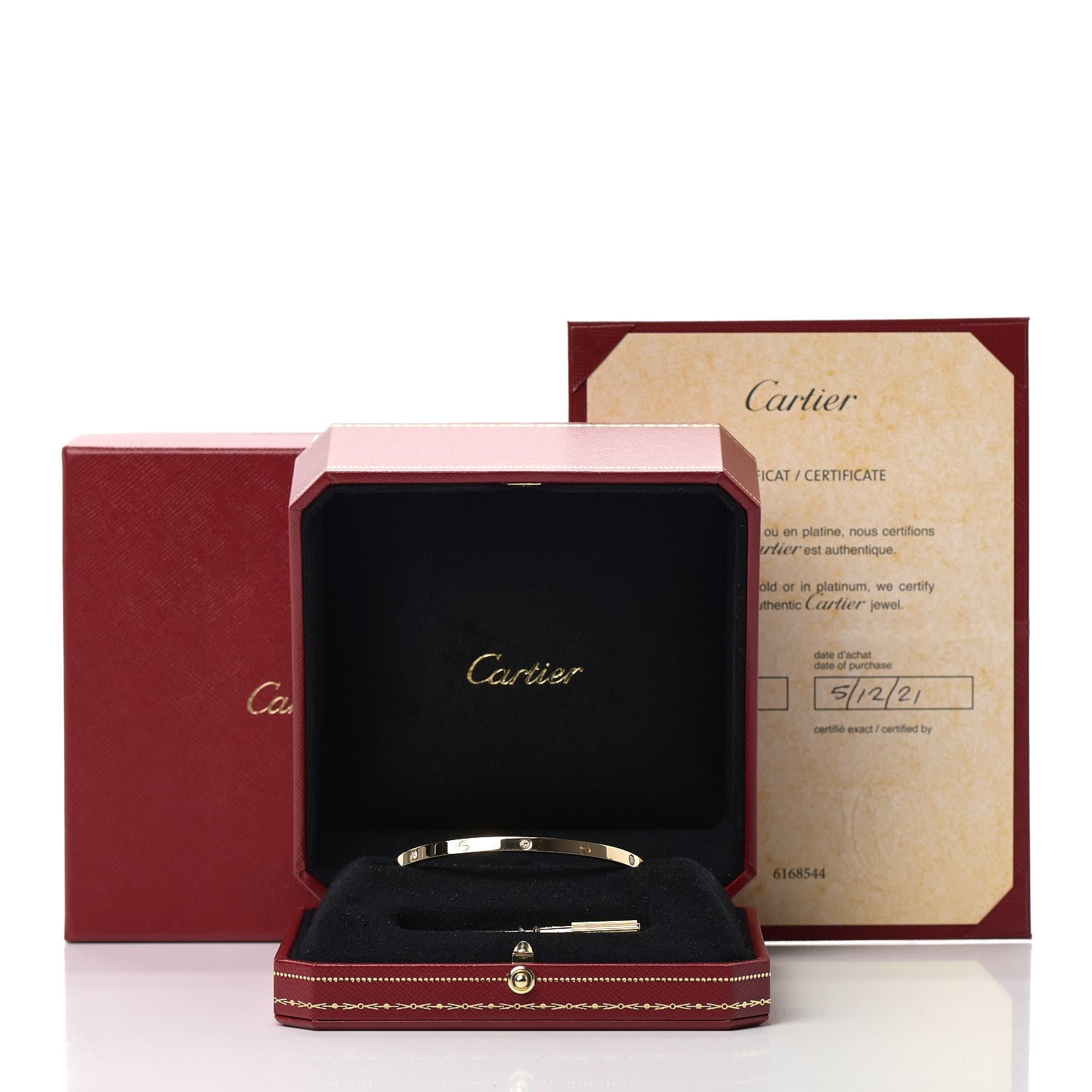 Cartier 18K Yellow Gold 6 Diamond Small LOVE Bracelet 18 5 of 5