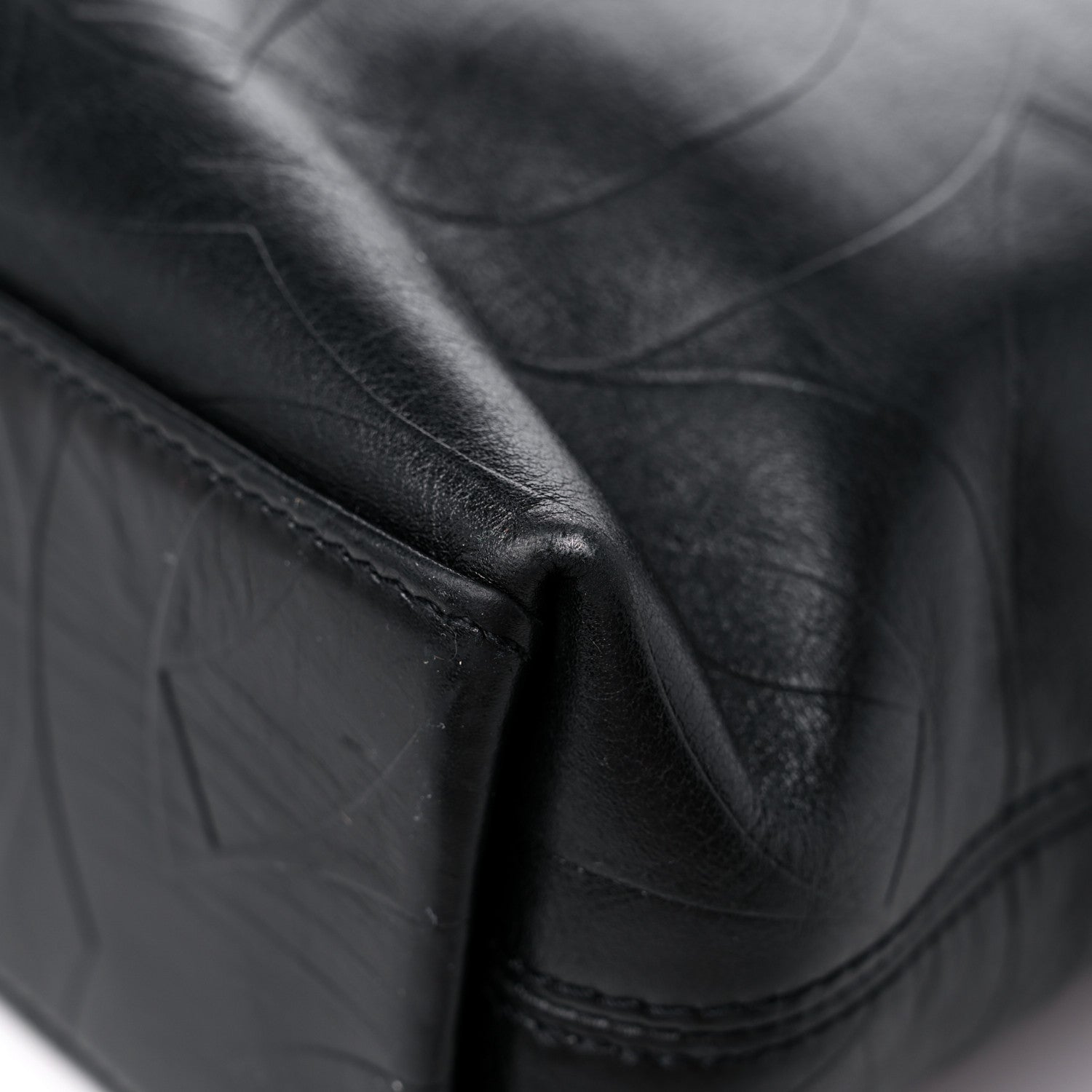 Chanel Calfskin Embossed CC Shoulder Bag Black 9 of 15