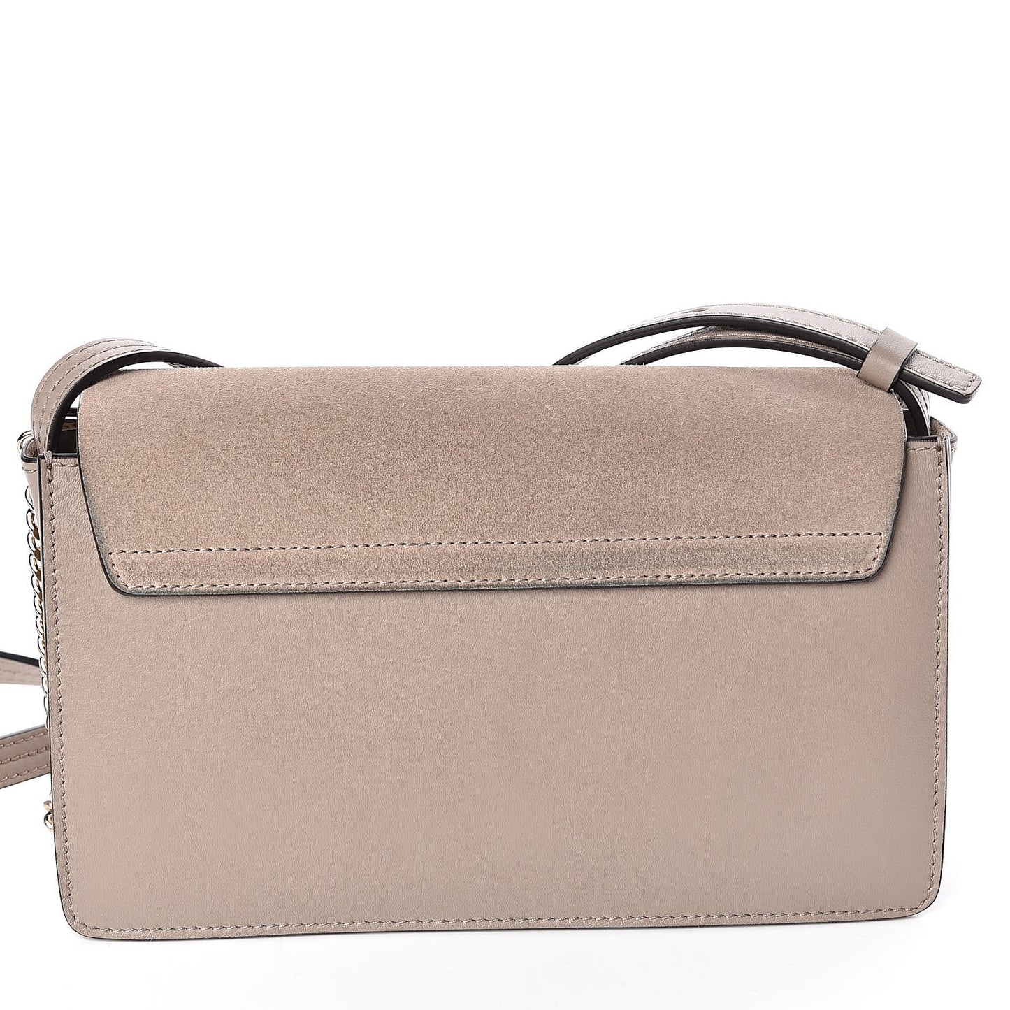 Suede Calfskin Small Faye Shoulder Bag Motty Grey