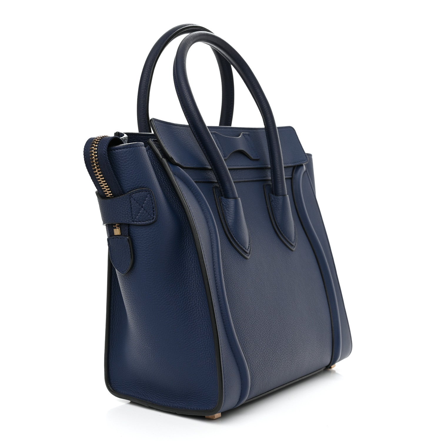 Celine Drummed Calfskin Micro Luggage Marine 3 of 11