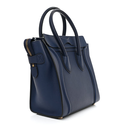 Celine Drummed Calfskin Micro Luggage Marine 3 of 11
