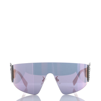 Fendi Mirrored Crystal Embellished FFreedom Shield Sunglasses FF 0382/S Pink 2 of 7