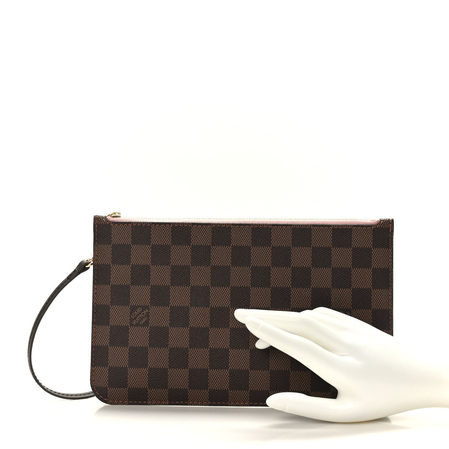Louis Vuitton Damier Ebene Neverfull MM GM Pochette Rose Ballerine 2 of 6