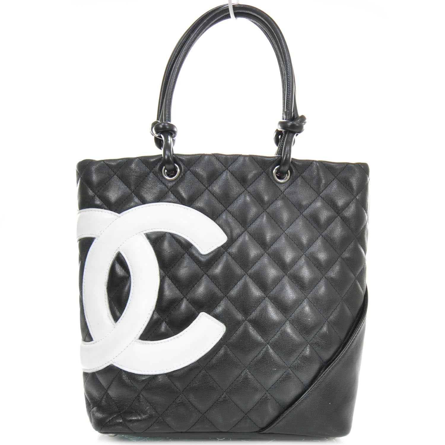 Chanel Calfskin Quilted Medium Cambon Tote Black White 6 of 12