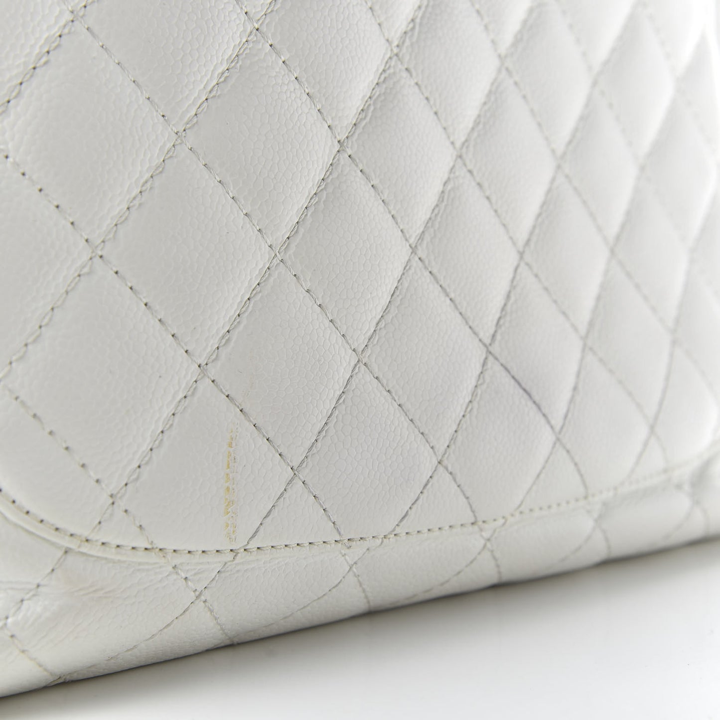 Caviar Quilted Grand Shopping Tote GST White