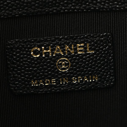 Chanel Caviar Quilted Mademoiselle Vintage Large Zip Pouch Black 6 of 9