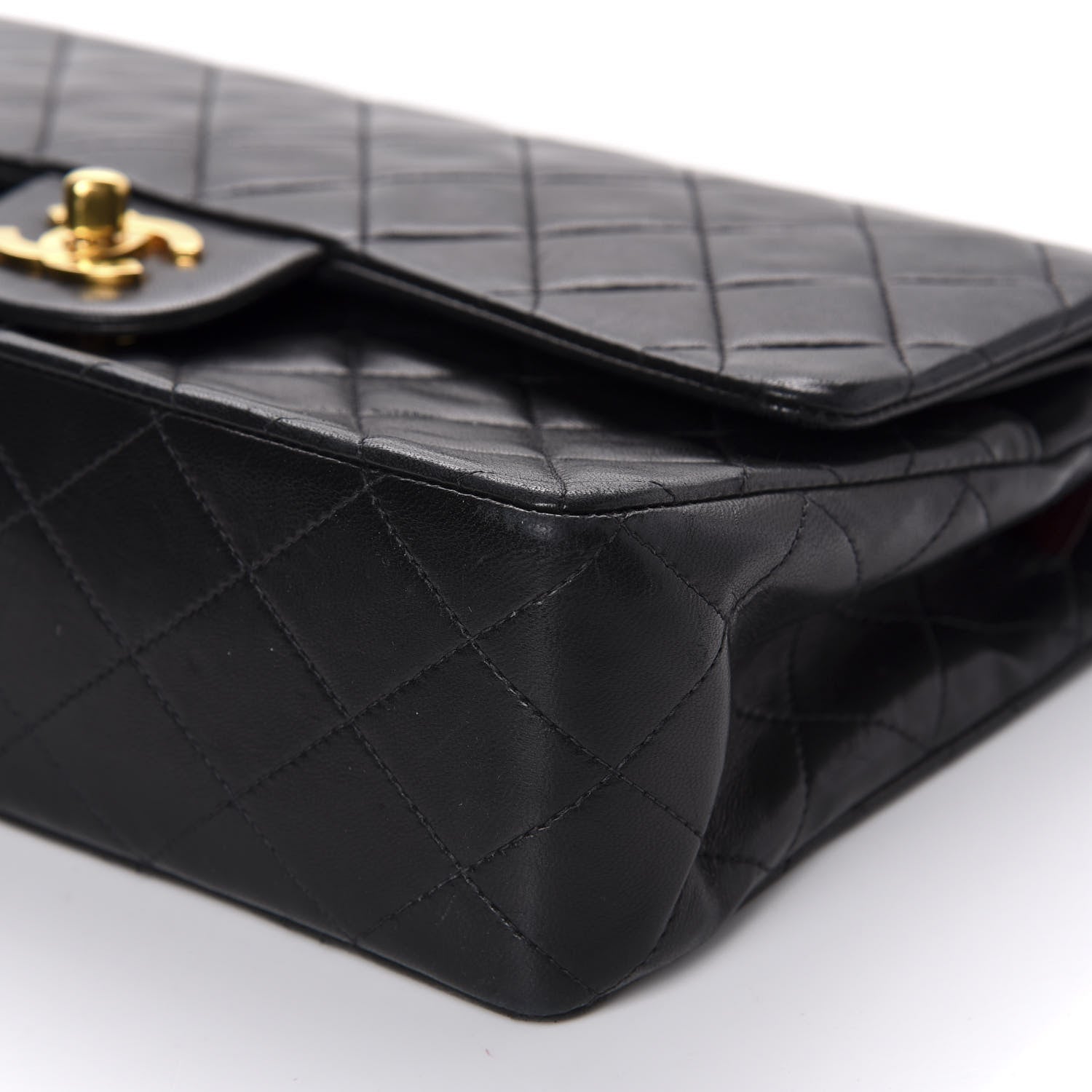 Chanel Lambskin Quilted Medium Double Flap Black 7 of 10