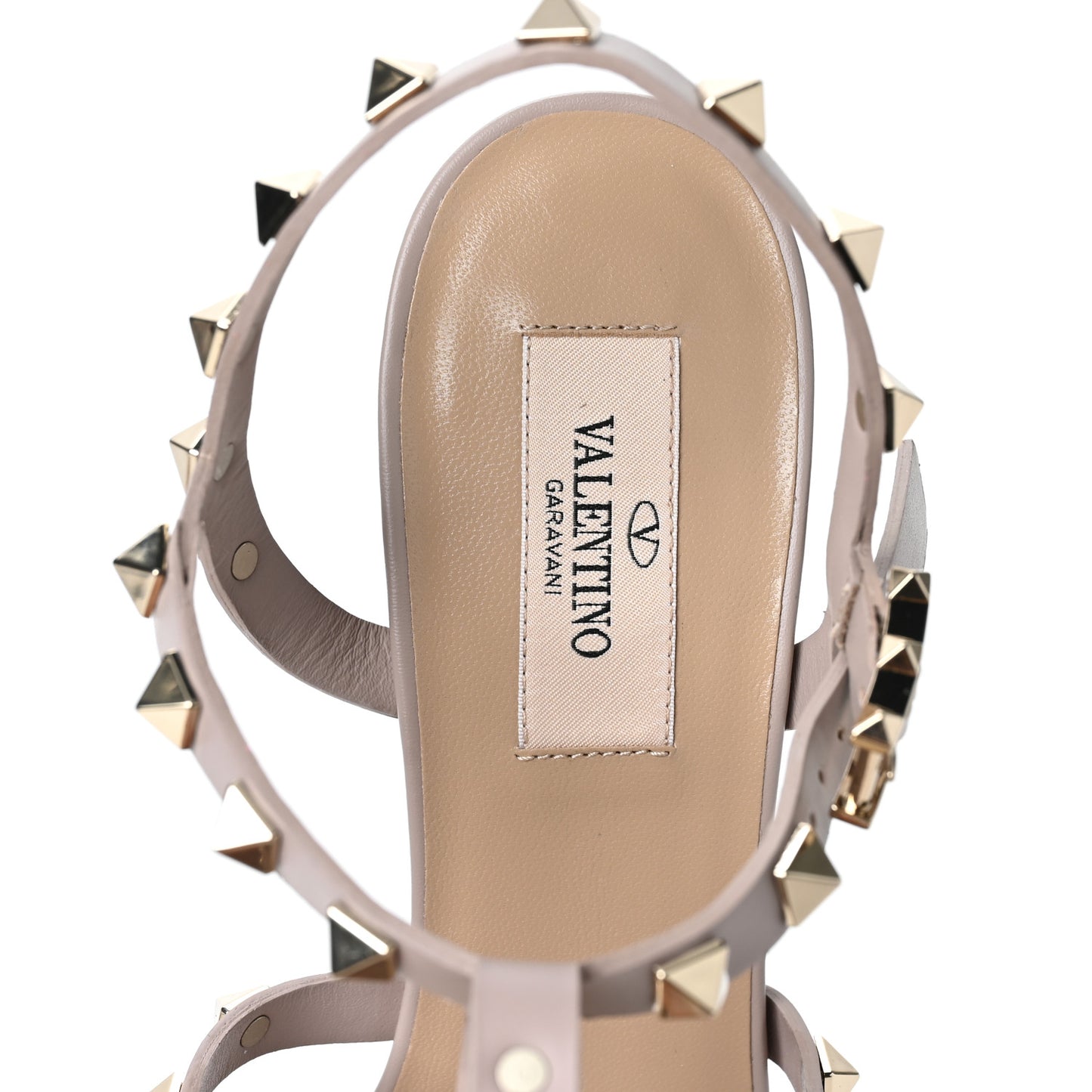 Calfskin Rockstud 60mm City Sandals 38 Poudre