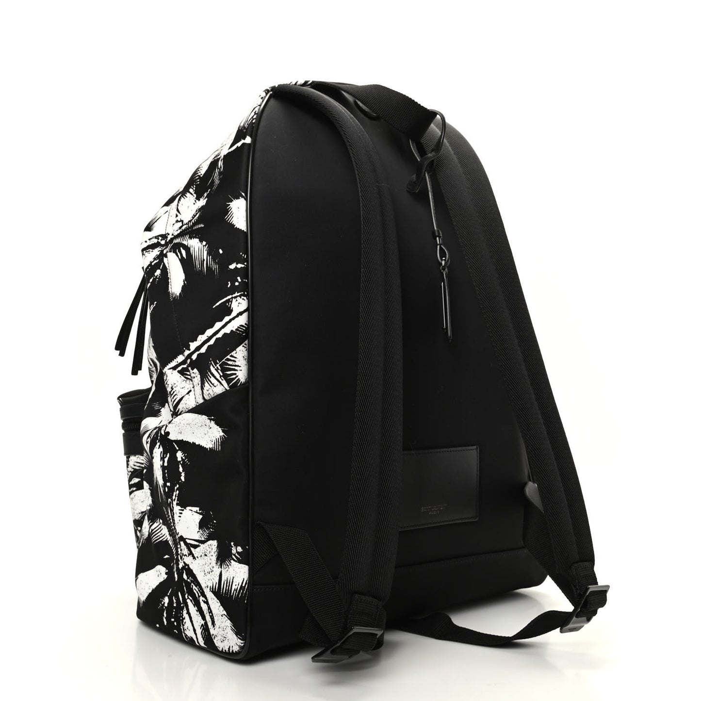 Canvas Palm Tree City Backpack Black White