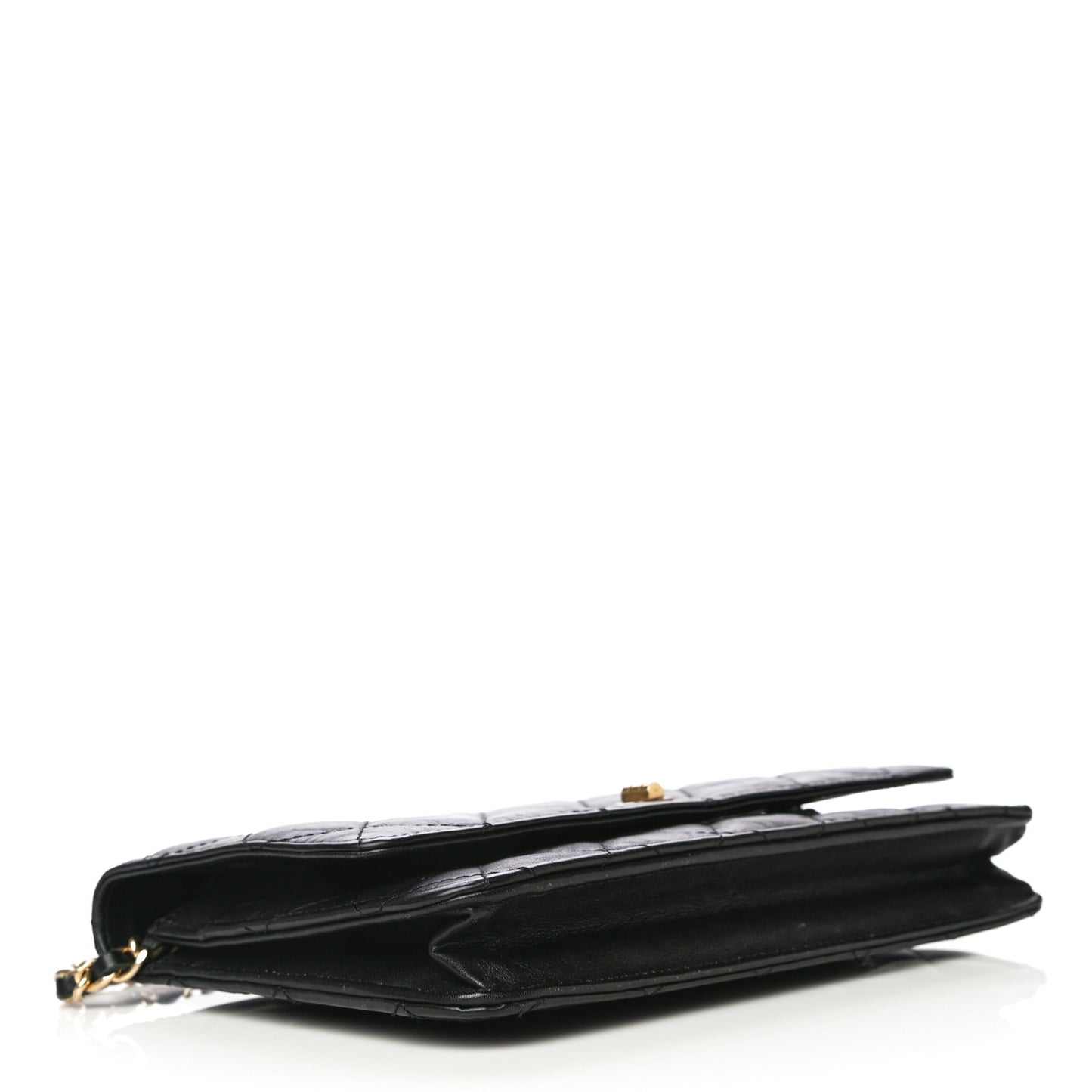 Aged Calfskin Quilted Reissue Wallet On Chain WOC Black