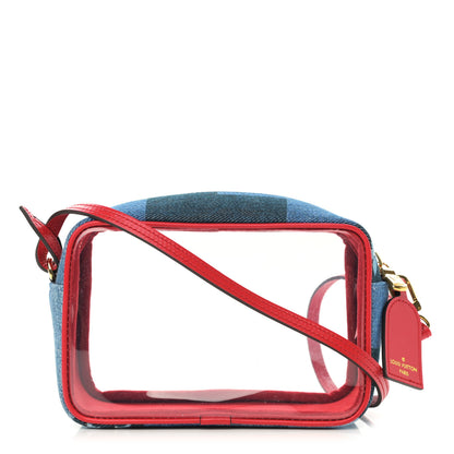 Louis Vuitton Denim Damier Monogram Patchwork PVC Beach Pouch Blue Rouge 1 of 9