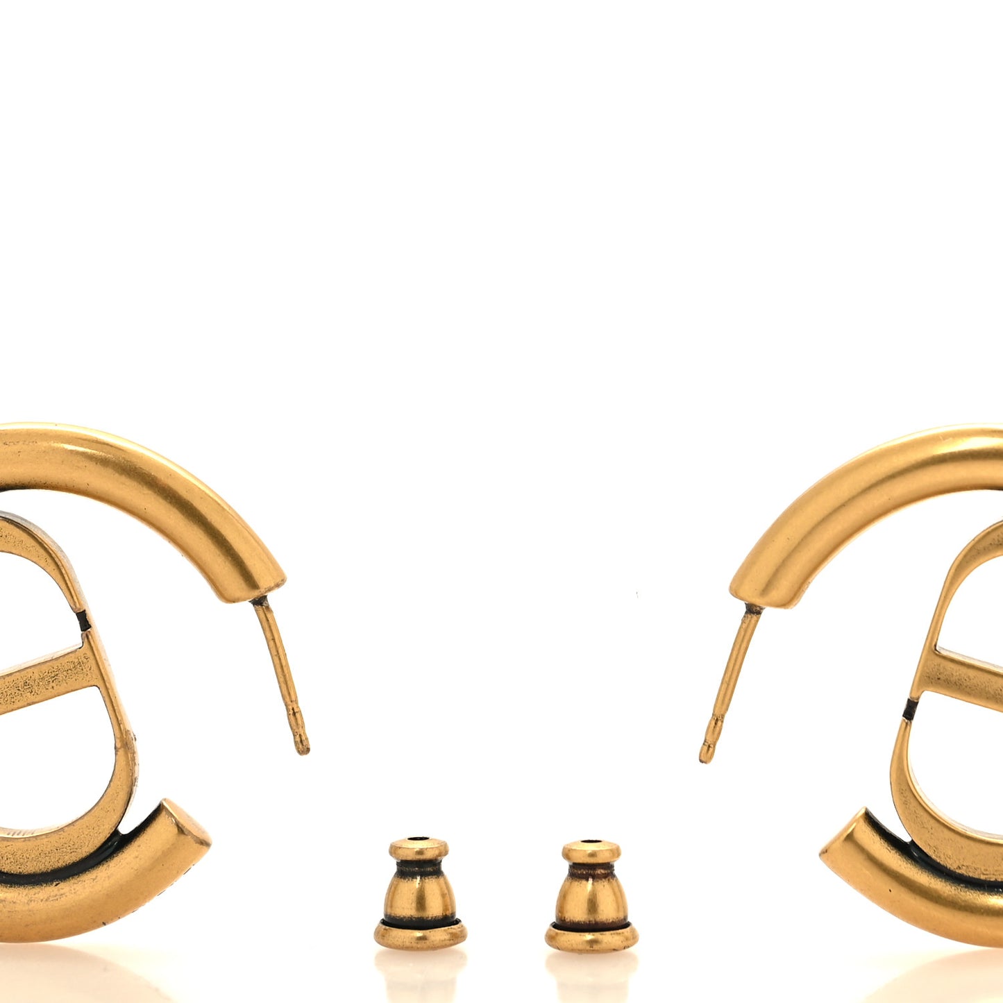 Metal 30 Montaigne Hoop Earrings Aged Gold