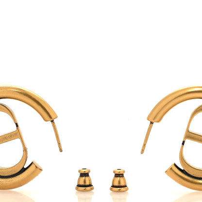 Christian Dior Metal 30 Montaigne Hoop Earrings Aged Gold 3 of 4