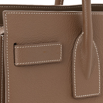 Saint Laurent Grained Calfskin Topstitch Small Classic Sac De Jour Taupe 13 of 16