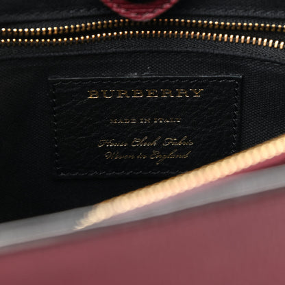 Burberry Grainy Calfskin House Check Medium Banner Tote Mahogany Red 6 of 10