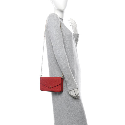 Louis Vuitton Empreinte Pochette Felicie Chain Wallet Scarlet 2 of 11