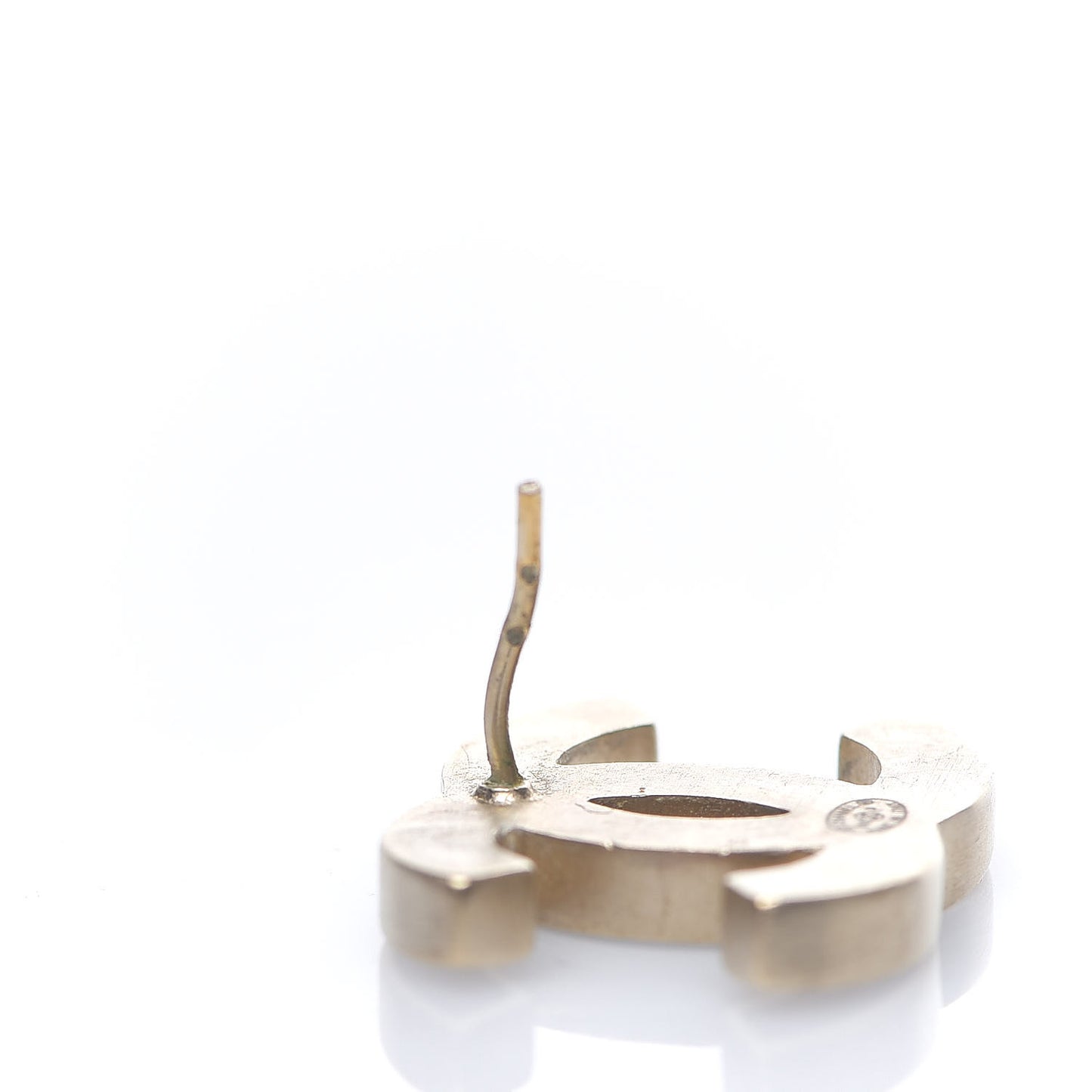 Enamel CC Stud Earrings Black Silver