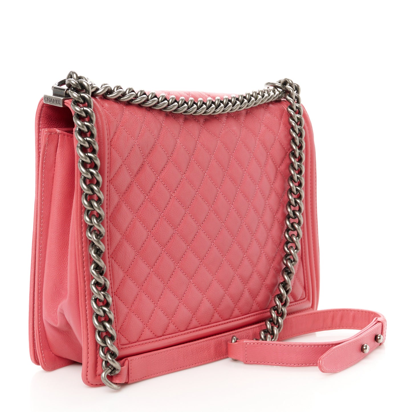 Calfskin Quilted Large Boy Flap Pink