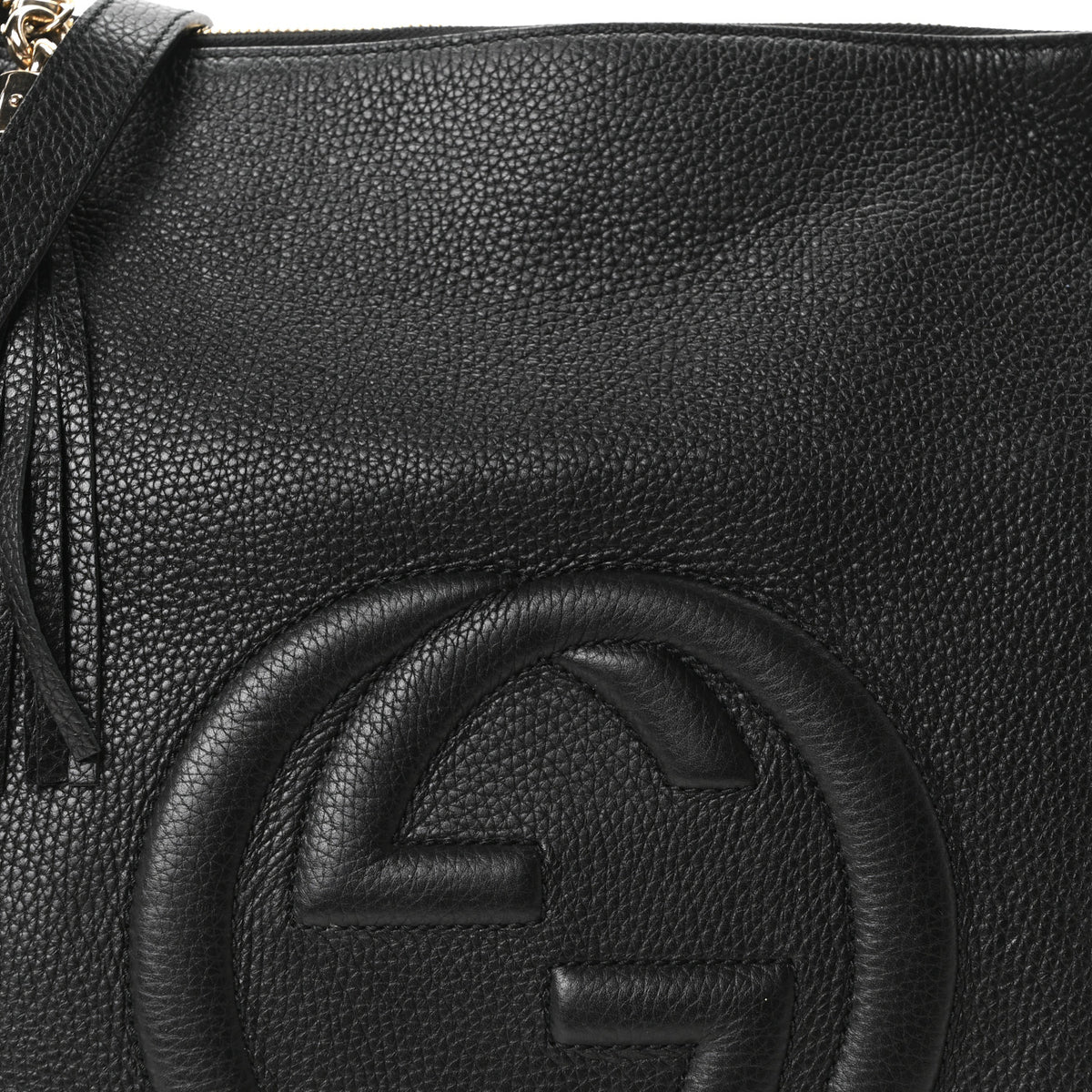 Pebbled Calfskin Large Soho Hobo Black