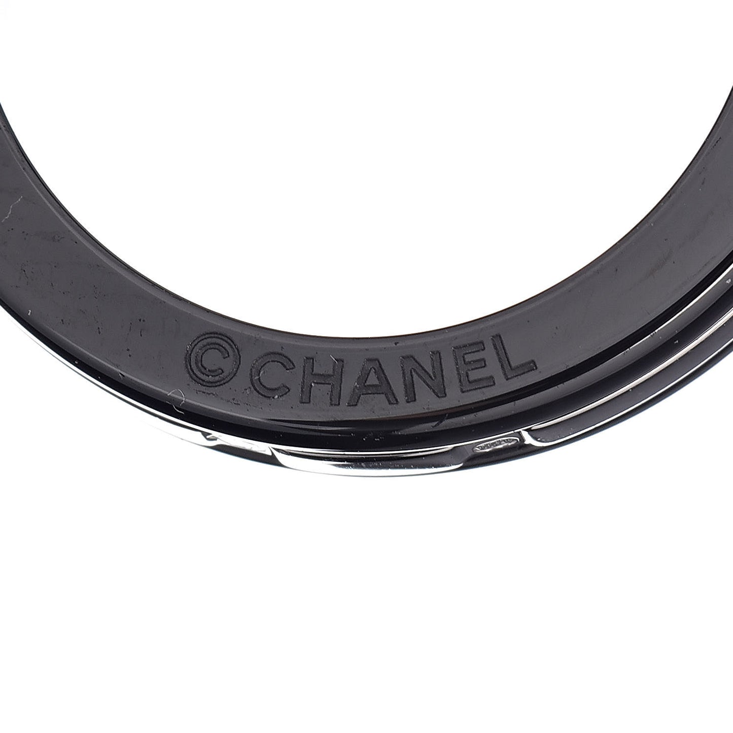 18K White Gold Ceramic Medium Ultra Ring 49 4.75 Black