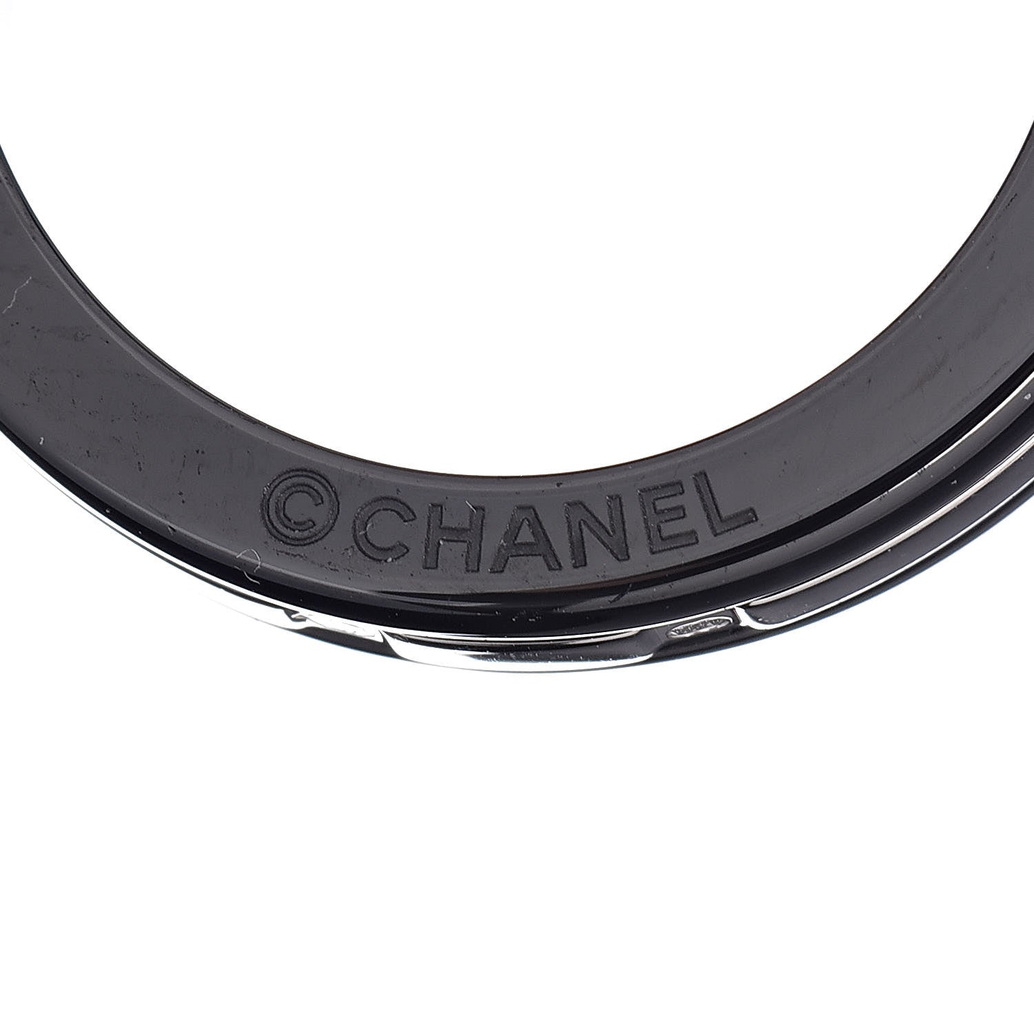 Chanel 18K White Gold Ceramic Medium Ultra Ring 49 4.75 Black 4 of 5