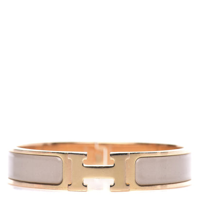 Hermes Enamel Clic Clac H Narrow Bracelet PM Marron Glace 1 of 6