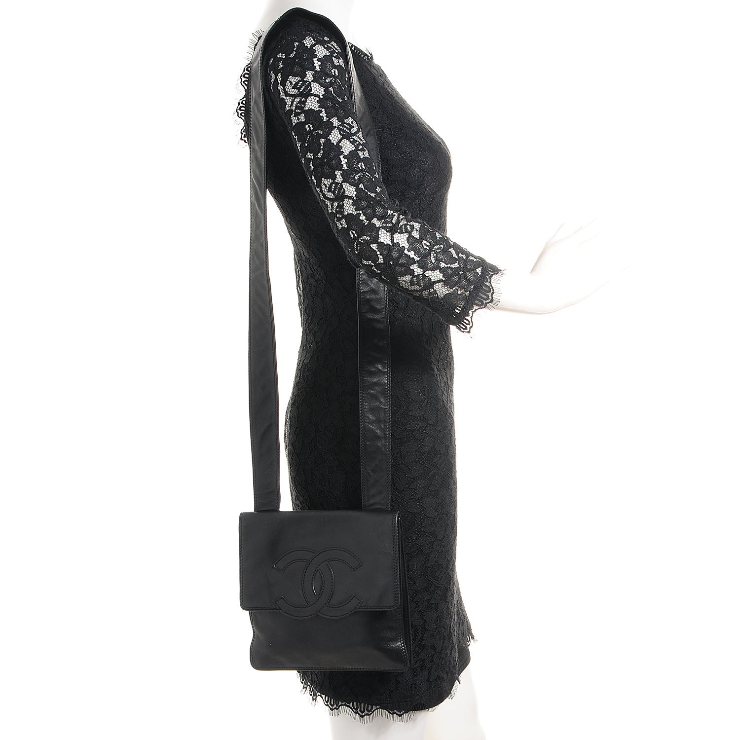 Chanel Lambskin CC Shoulder Bag Black 2 of 7