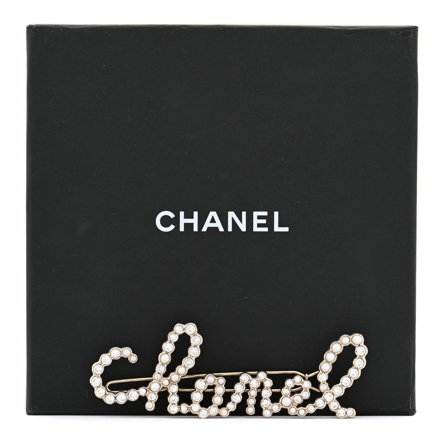 Chanel Metal Glass Swirling Pearls Hair Clip Gold 5 of 5
