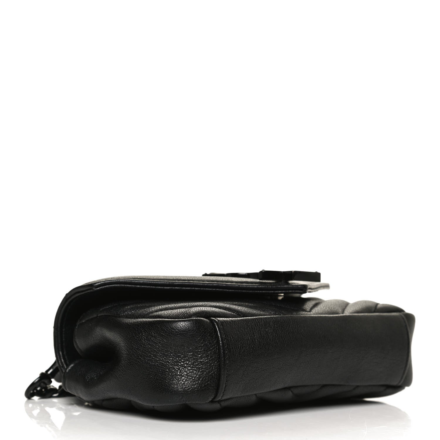 Saint Laurent Sheepskin Matelasse Chevron Monogram Classic Baby Chain Bag Black 3 of 13