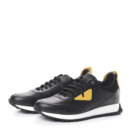Fendi Vitello Elite Spike Monster Eyes Runner Sneakers 11 Black 3 of 7