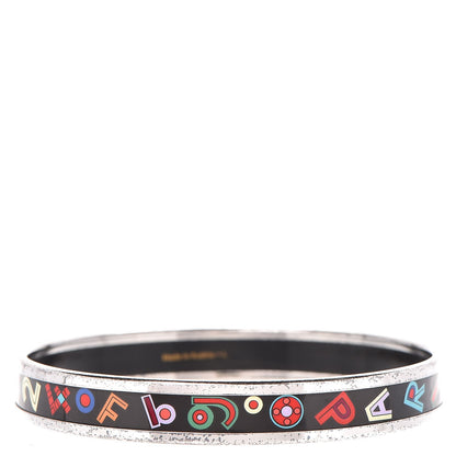 Hermes Enamel Printed Tohu Bohu Narrow Bracelet 62 Black 3 of 7